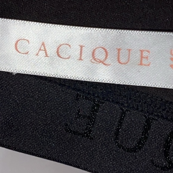 Cacique LIGHTLY LINED NO WIRE WO SIZE 44C Sheer Black and Pink Dot Bra. CLEAN - Picture 2 of 11